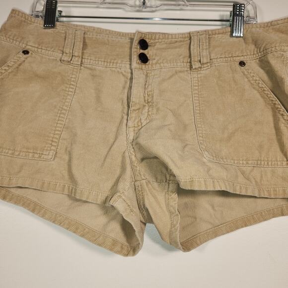 AEROPOSTALE Y2K Vtg Corduroy Micro Shorts Junior 11/12 Tan Pocket Retro Inspired - Picture 4 of 6